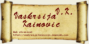 Vaskrsija Kainović vizit kartica